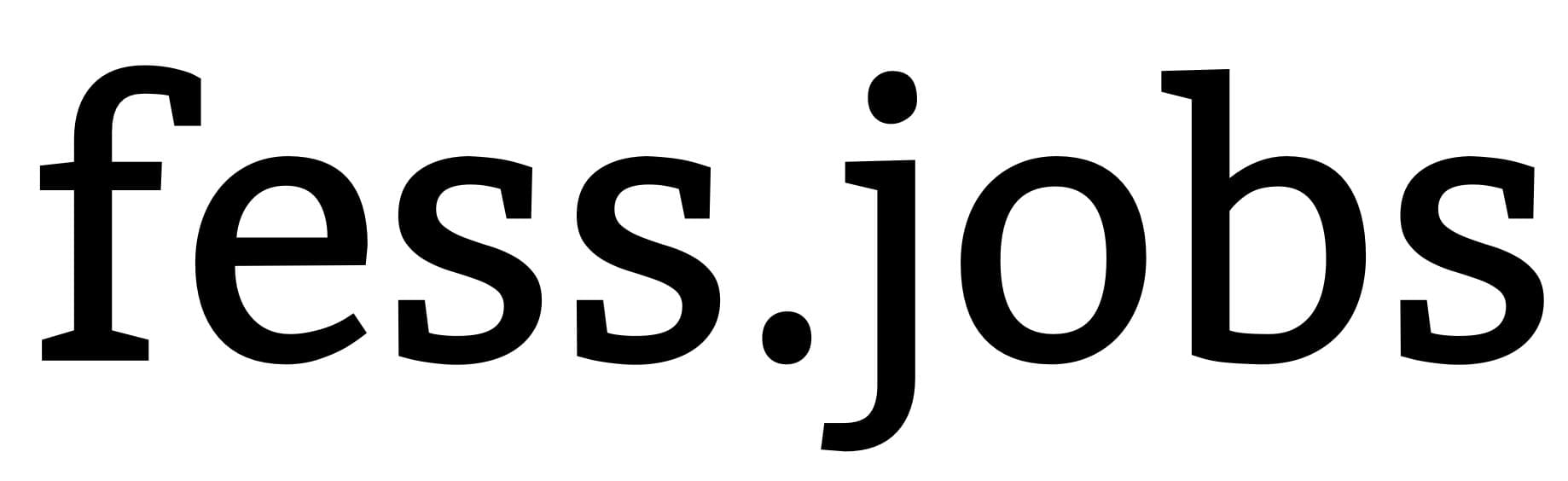 Schwarzer Text "fess.jobs" auf weißem Hintergrund.